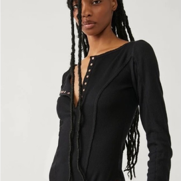 NWT Free People XS Sloane black bodysuit. FIRM PRICE 🛍️ - Picture 2 of 4